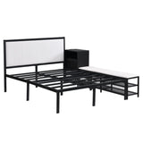 Platform Bed With 2 Tier Storage Shelves, Storage Cabinet - Furniture Home Direct