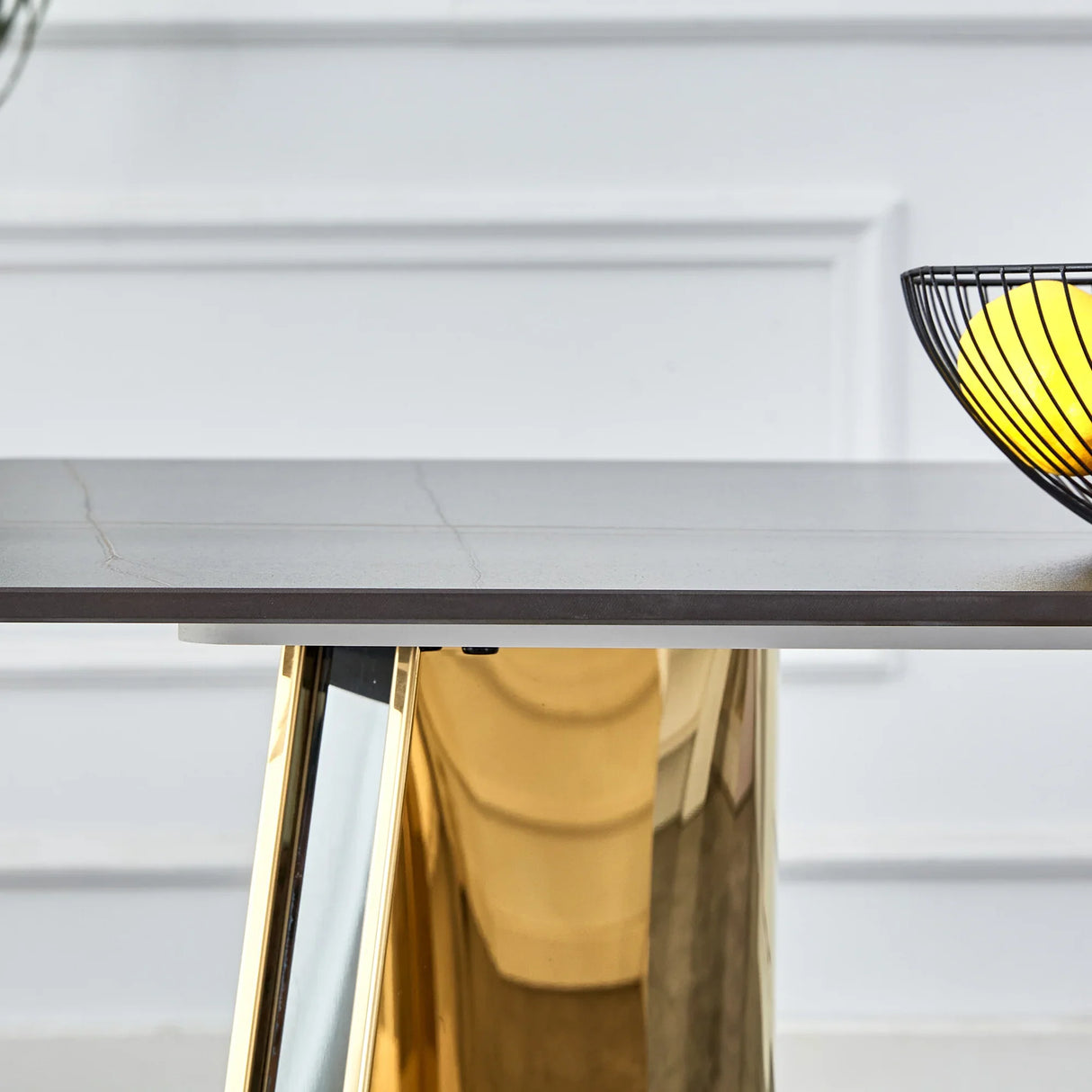 Dining Table Black Marble With Gold Butterfly Legs Black - Furniture Home Direct