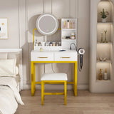 Makeup Vanity Table With LED Lights, 3 Color Options, Power Outlet - Furniture Home Direct