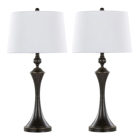 Flint - Contemporary Table Lamp Built In USB Port (Set of 2) - Furniture Home Direct