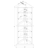 Corner Curio Dispaly Cabinet With Lights, Adjustable Tempered Glass Shelves, Mirrored Back (E26 Light Bulb Not Included) - Furniture Home Direct