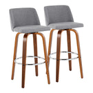 Toriano - Mid Century Modern Fixed Height, Barstool With Swivel With Round Footrest (Set of 2) - Furniture Home Direct