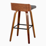 Maya - Mid Century Modern Fixed Height Barstool With Swivel And Square Footrest (Set of 2) - Furniture Home Direct