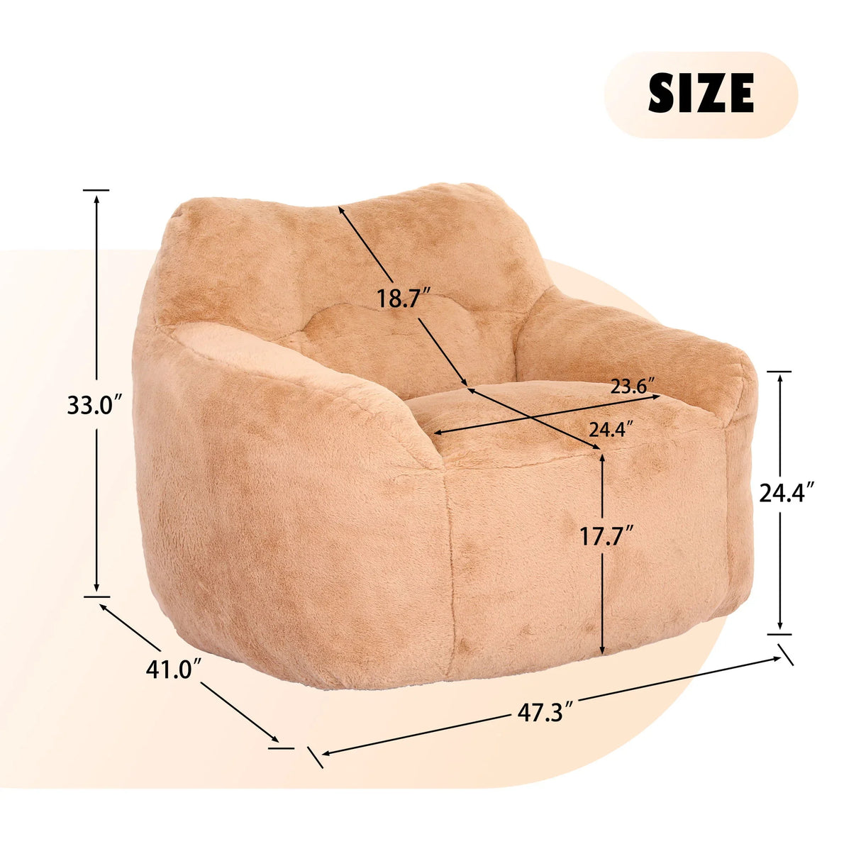 Beanbag Sofa Chair With Armrests Stuffed High Density Foam - Furniture Home Direct