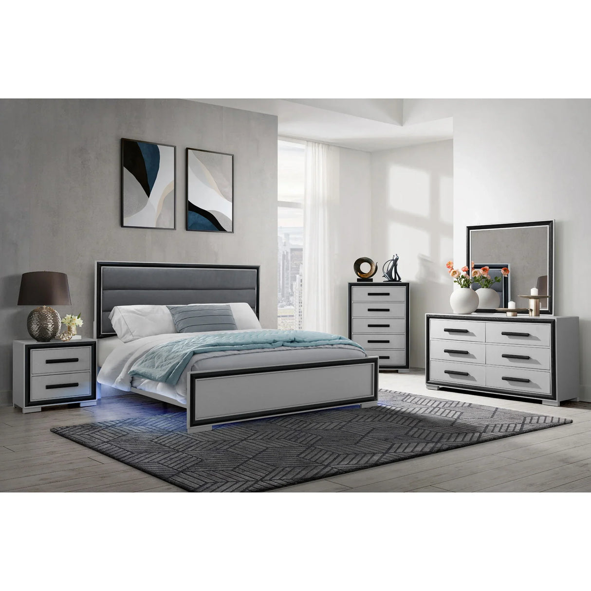 Adelaide - Mirror - Gray / Black - Furniture Home Direct