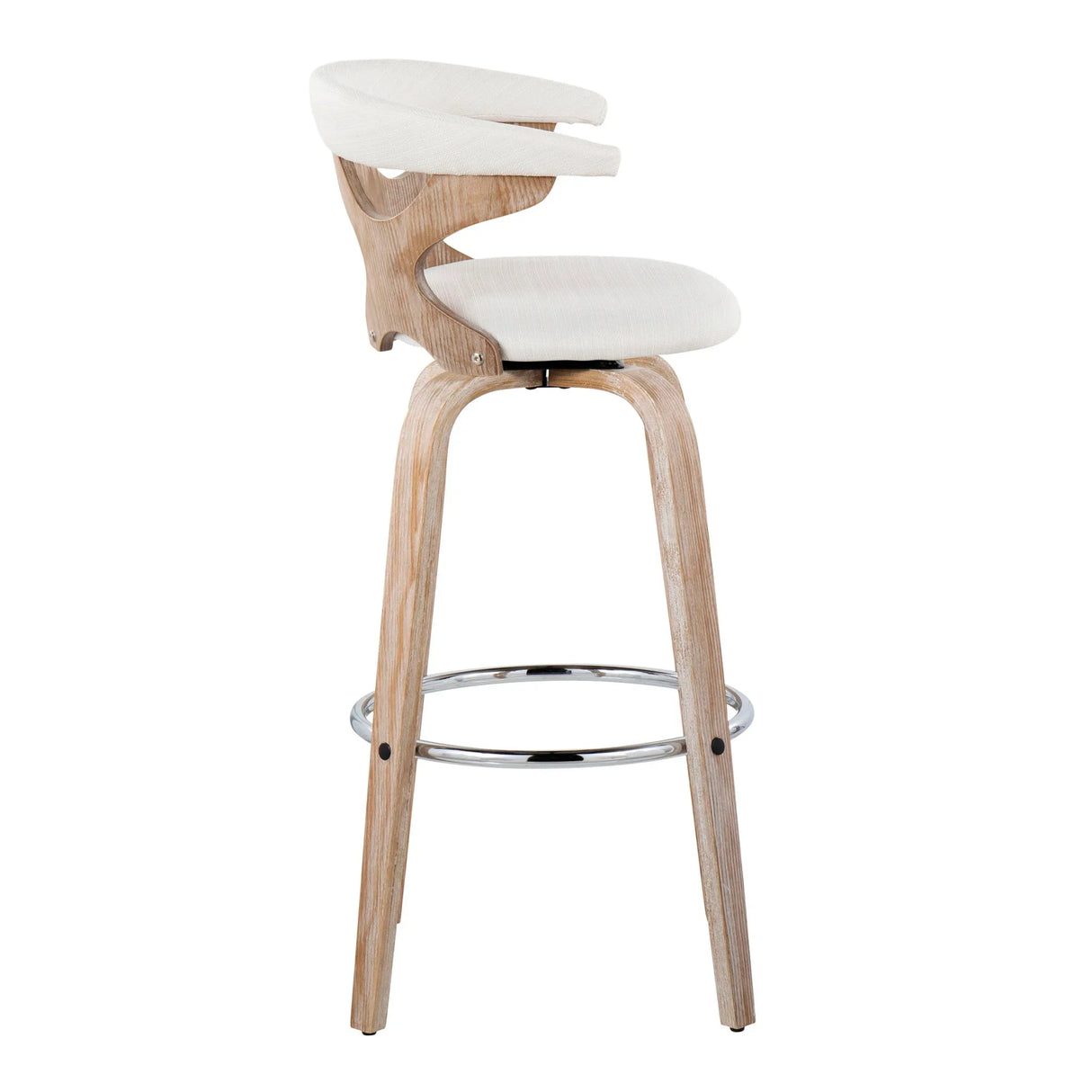 Gardenia - Contemporary Fixed Height Barstool With Swivel With Round Footrest (Set of 2) - Furniture Home Direct