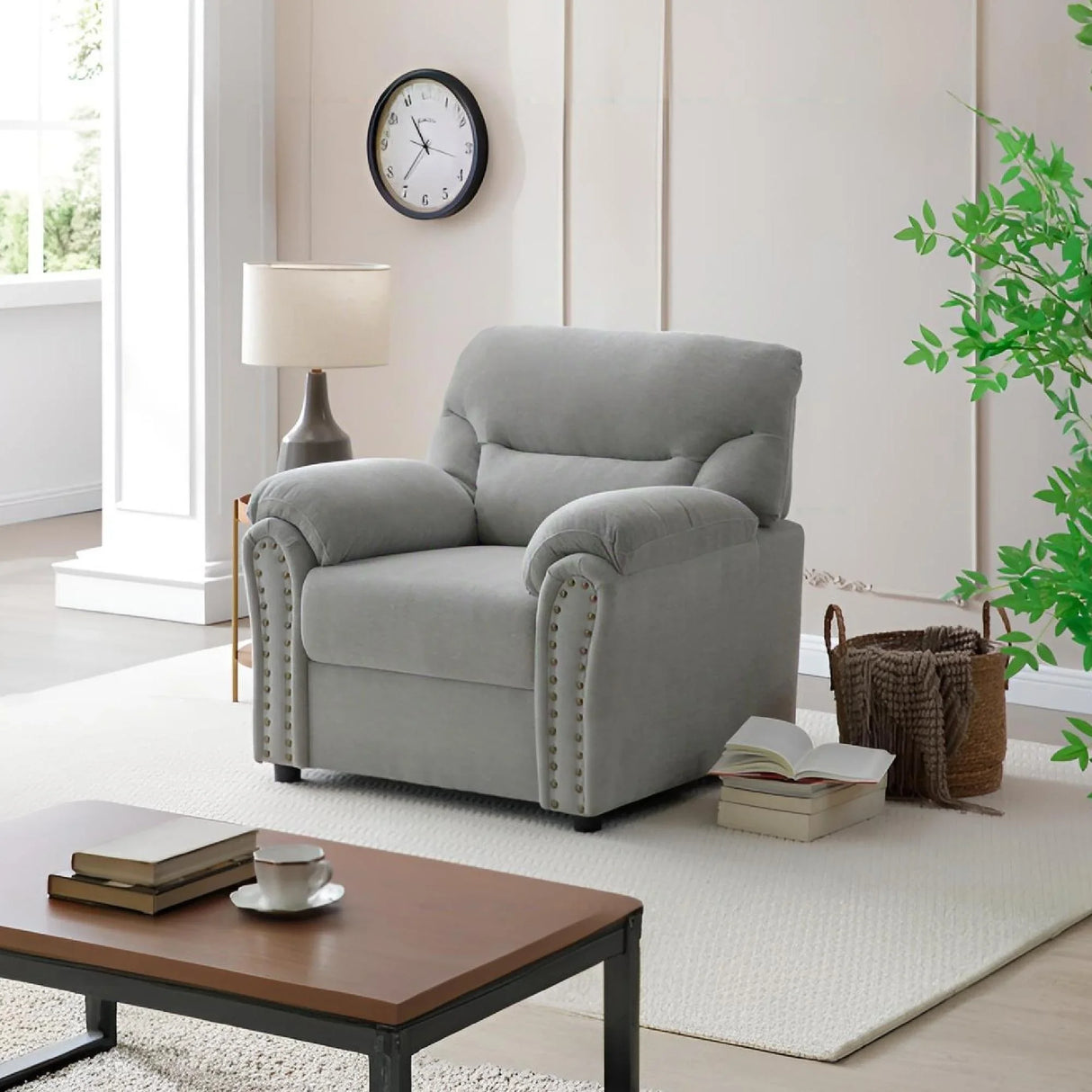 Hamilton - Chair With Hand Applied Nailhead Trim And Pillow Top Arm Cushions - Furniture Home Direct