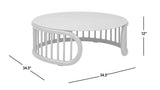 Harper - Outdoor Modern Round Coffee Table - Geige Taupe Aluminum - Furniture Home Direct