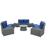 Semi-Circle Outdoor Sectional Set - Furniture Home Direct