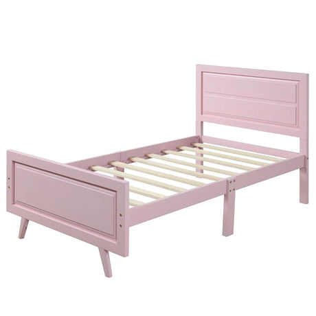 Twin Platform Bed Frame Mattress Foundation With Headboard And Wood Slat Support - Furniture Home Direct