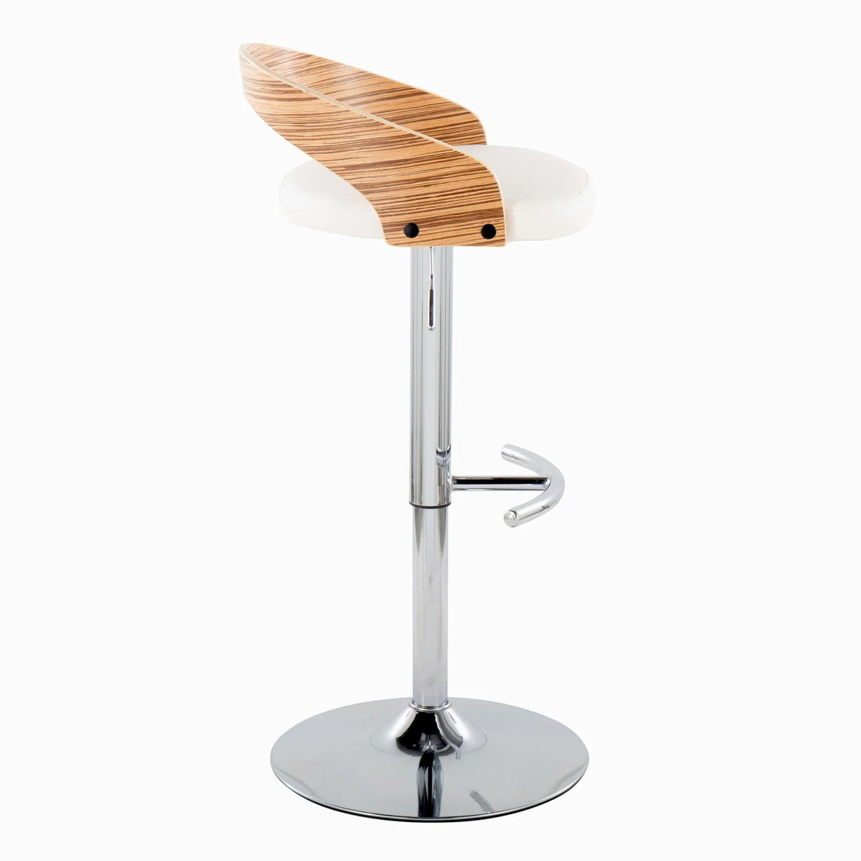 Grotto - Contemporary, Adjustable Barstool With Swivel With Rounded T Footrest (Set of 2) - Furniture Home Direct