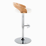 Grotto - Contemporary, Adjustable Barstool With Swivel With Rounded T Footrest (Set of 2) - Furniture Home Direct