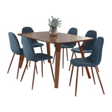 Folia Pebble - 7 Piece Mid Century Modern Dining Set - Furniture Home Direct