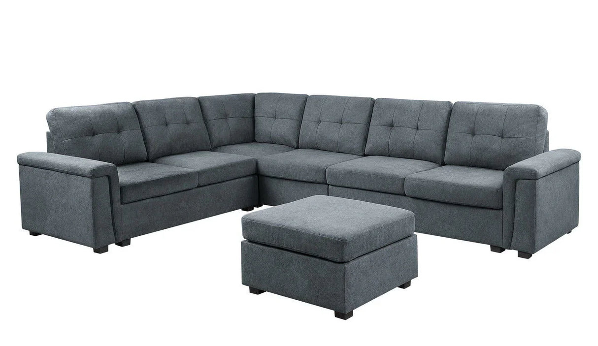Isla - Fabric Sectional Sofa With Ottoman - Furniture Home Direct