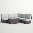 Modular 4 Person Outdoor Seating Group With Cushions - Espresso - Furniture Home Direct
