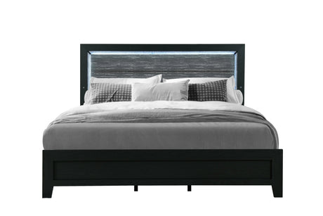 Queen Bed Set With Dresser Mirror Chest Nightstand Black - Furniture Home Direct