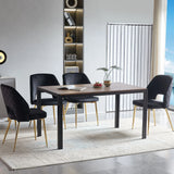 Velvet Dining Chairs With Metal Legs And Hollow Back Upholstered Dining Chairs - Furniture Home Direct