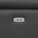 Genuine Leather Power Sectional with USB Port - Gray - Furniture Home Direct