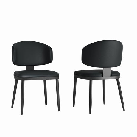 Modern Design Dining Chairs (Set of 2) - Black - Furniture Home Direct