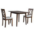3 Piece Kitchen Dining Set With Drop Leaf Dining Table And 2 Dining Upholstered Chairs, Dining Room Set For Small Places - Brown - Furniture Home Direct