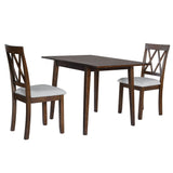 3 Piece Kitchen Dining Set With Drop Leaf Dining Table And 2 Dining Upholstered Chairs, Dining Room Set For Small Places - Brown - Furniture Home Direct