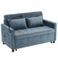 Pull-Out Sleeper Sofa With Reversible Backrest Cushion, Side Pockets, 2 USB Ports And A Phone Holder For Living Room - Furniture Home Direct