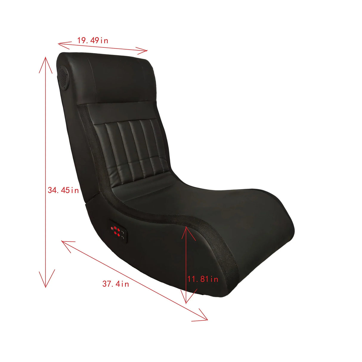Foldable Gaming Chair With Onboard Speakers, LED Strip Lighting, Bluetooth, Vibration Massage, USB Charging Port - Black - Furniture Home Direct