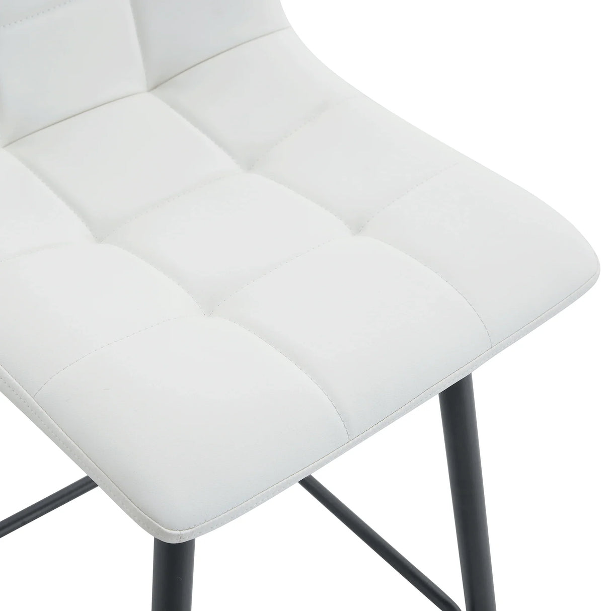 Counter Height Bar Stools Upholstered PU Leather White - Furniture Home Direct