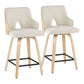 Stella - Contemporary Fixed Height Counter Stool With Swivel Square Footrest (Set of 2) - Furniture Home Direct