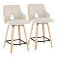 Stella - Contemporary Fixed Height Counter Stool With Swivel Square Footrest (Set of 2) - Furniture Home Direct