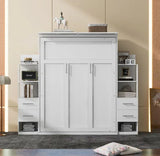 Murphy Wall Bed With Shelves, Drawers And LED Lights - Furniture Home Direct