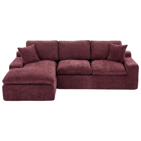 Cloud Sectional Sofa With Double Layer Cushion And Side Pockets, Free-Combined - Furniture Home Direct
