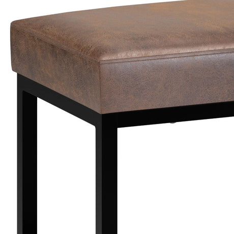 Reynolds - Small Bench - Distressed Chestnut Brown - Furniture Home Direct