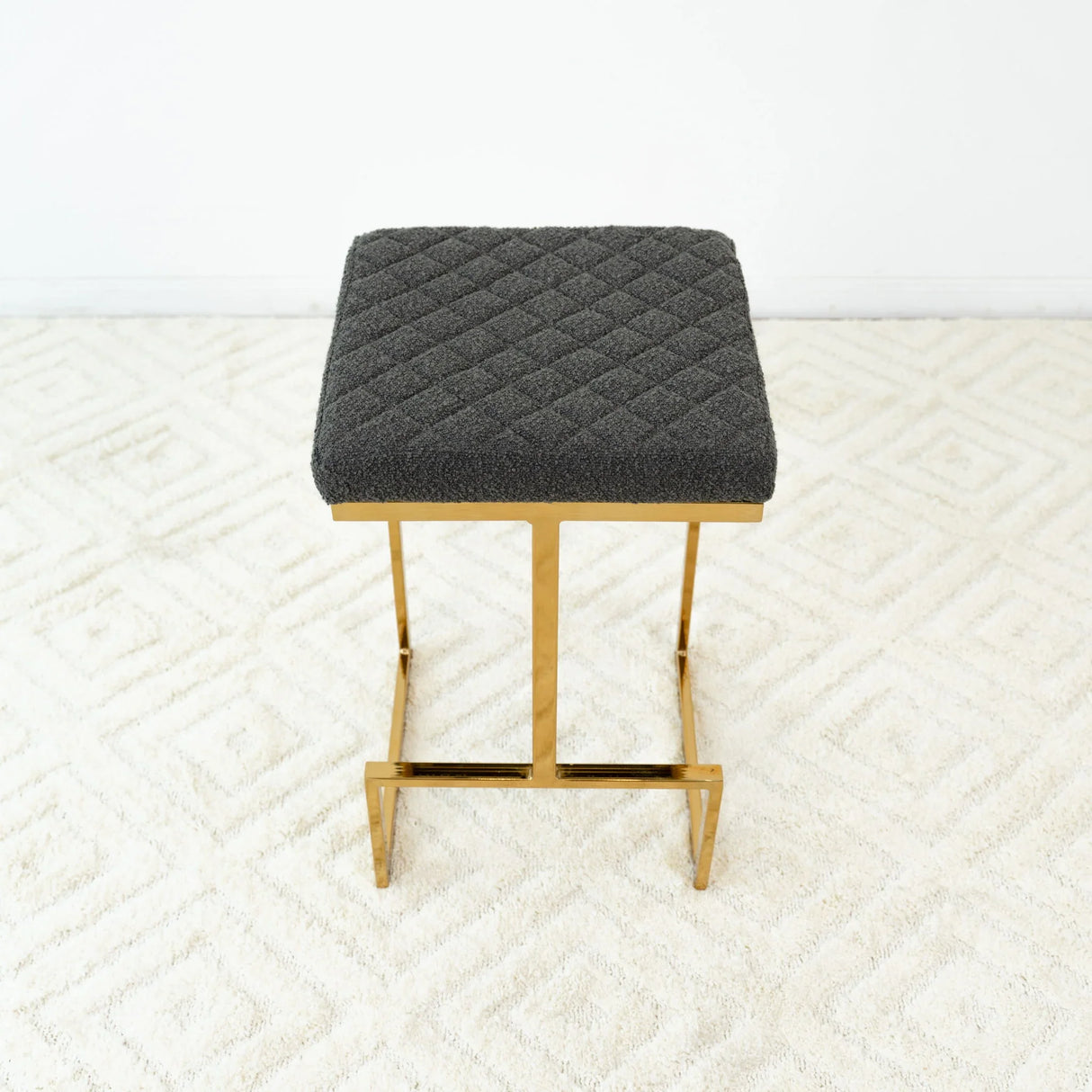 Joel - Mid Century Modern Luxury Upholstered Stool - Furniture Home Direct