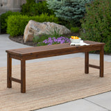 Modern Slat Top Solid Wood Patio Bench - Furniture Home Direct