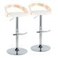 Grotto - Contemporary Adjustable Barstool, Swivel With Rounded T Footrest (Set of 2) - Furniture Home Direct
