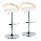 Grotto - Contemporary Adjustable Barstool, Swivel With Rounded T Footrest (Set of 2) - Furniture Home Direct