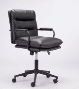 Office Chair Mid Back Desk Chair Modern Excutive Office Chair With Arms And Wheels For Home Office - Black - Furniture Home Direct