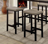 Counter Height Dining Set Four Stools Two Tone Black Beige - Furniture Home Direct