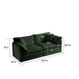 2 Pc Chenille Living Room Set - Green - Furniture Home Direct