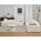 2 Piece Boucle Cloud Living Room Set, Beige - Furniture Home Direct