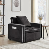 Modern Velvet 3 In 1 Sofa Bed Chair, Adjustable Recliner - Furniture Home Direct