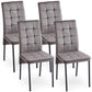 Velvet High Back Nordic Dining Chair Modern Fabric Chair With Black Legs (Set of 2) - Furniture Home Direct