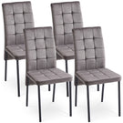 Velvet High Back Nordic Dining Chair Modern Fabric Chair With Black Legs (Set of 2) - Furniture Home Direct