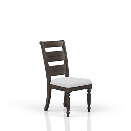 Upholstered Seat Ladderback Side Chair - Coffee - Furniture Home Direct