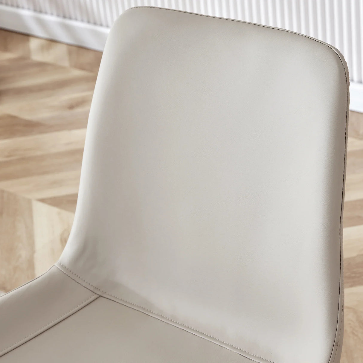 Dining Chairs Faux Leather Set Of 6 Modern Light Gray - Furniture Home Direct