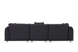 Sherpa Sofa With Metal Legs and 3 Pillows - Furniture Home Direct