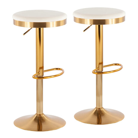 Dakota - Contemporary Upholste Adjustable Barstool (Set of 2) - Furniture Home Direct