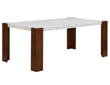Hettie - Dining Table With Engineered Stone Top - Brown - Furniture Home Direct