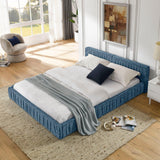 Modern Upholstered Platform Bed Frame With Pleated Design - Furniture Home Direct